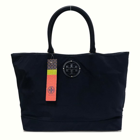 Tory Burch Normandy Blue Stacked Logo Tote - Picture 1 of 9